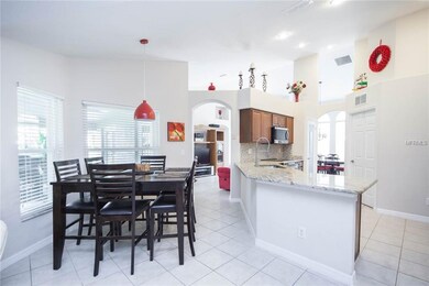 Great eating space in the kitchen is accented by t