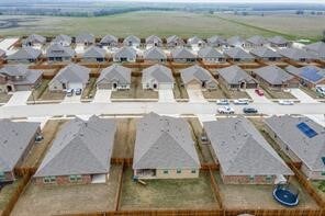Aerial perspective of suburban area