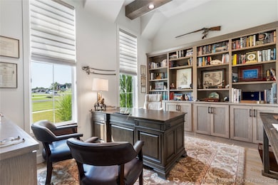 Office with custom bookcases