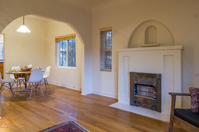 Living Room Fireplace and Dining Room