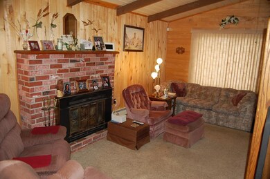 Brick, wood burning fireplace for the warm and coz