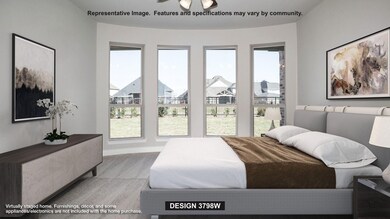 Bedroom featuring multiple windows and carpet