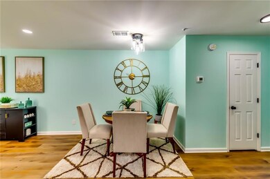 Dining space with recessed lighting, visible vents