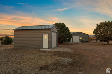 View of detached garage