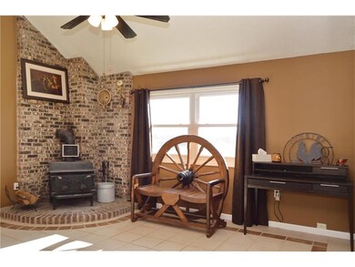 Great Room with Wood Burning Stove.  Also open to 