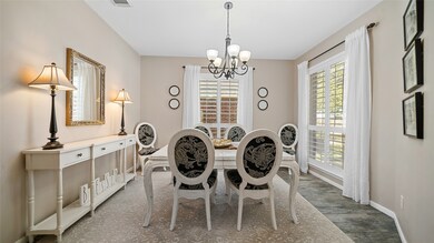 The formal dining room can easily host large parties for a meal.