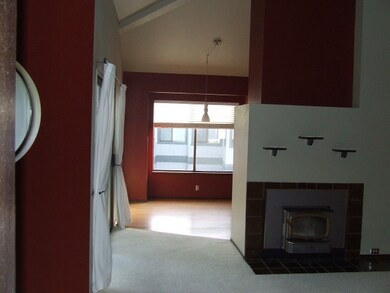 view from Living room to dining area