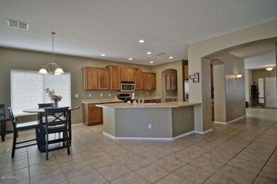 Spacious kitchen opens to family room