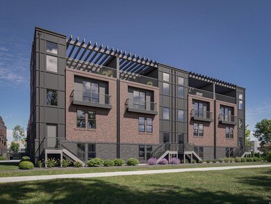 Rendering - View of building exterior with stairs