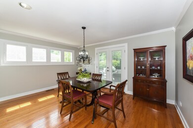 Dining Room with French doors to deck