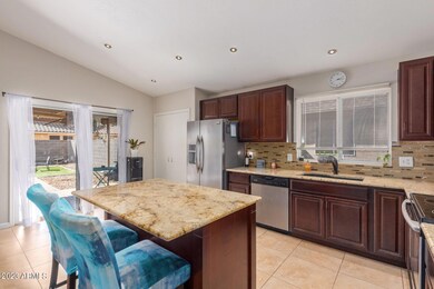 Dark maple cabinetry
