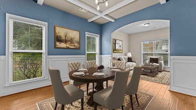 Dining room w/coffered ceilings