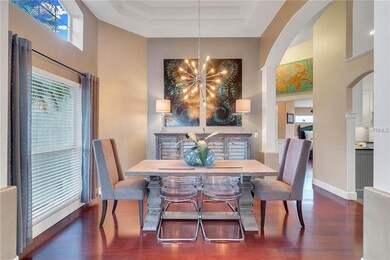Stunning ceiling details in this gorgeous dining r