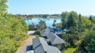 Roof and harbor beyond