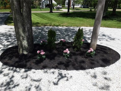 Freshly done landscaping and new limestone in the 