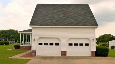 Side view with garage