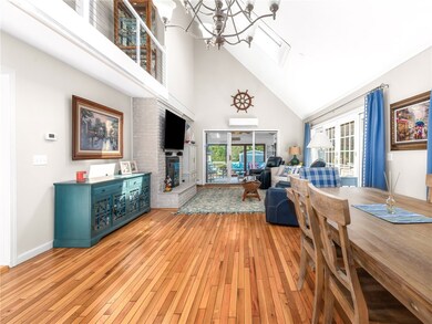 Main area with sweeping vaulted ceilings