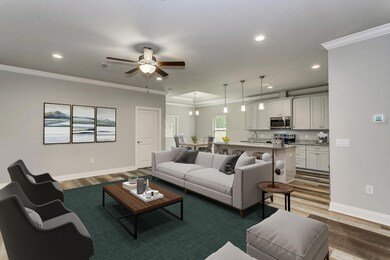 Family Room-Kitchen from Foyer (Staged)