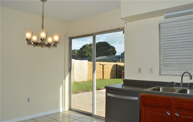 Dining area with view of the pool