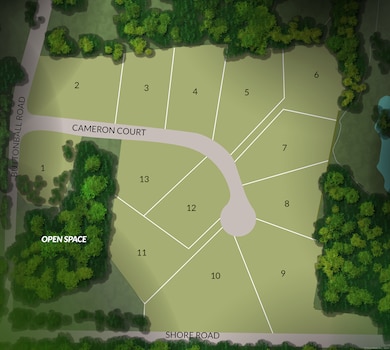 Site Plan for Stonegate Estates Subdivision at Cameron Court. Each lot has room for a pool!