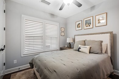 The primary bedroom is located away from the main living area for maximum peace and quiet.