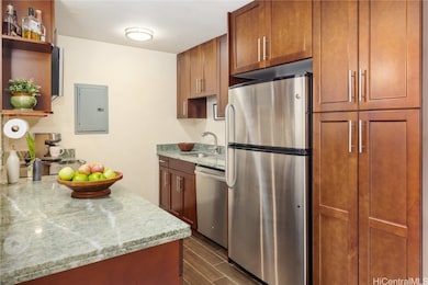 Beautiful cabinets and granite countertop.