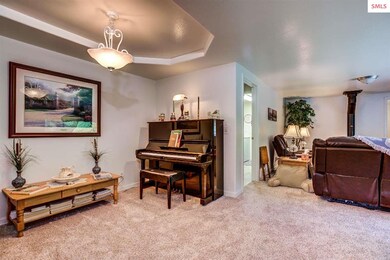 This formal dining room with trey ceiling is curre