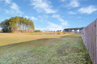 Area behind fence with views of pond