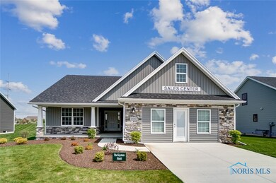 Exterior of KEYSTONE model home at Village at Rive