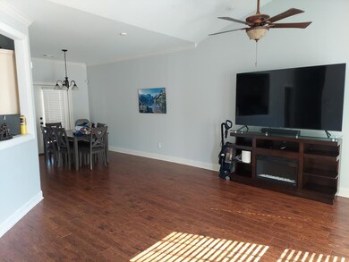 open living room and dining area