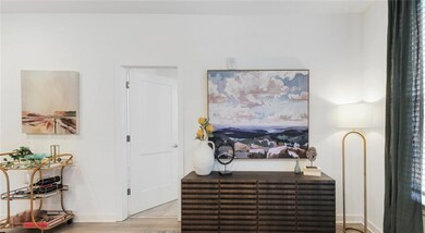 Interior details featuring wood-type flooring