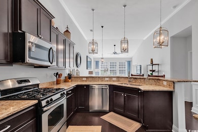 Kitchen featuring dark hardwood / wood-style floor