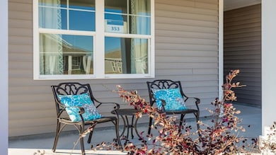 View of patio with covered porch