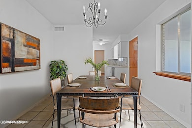 Virtually staged dining area