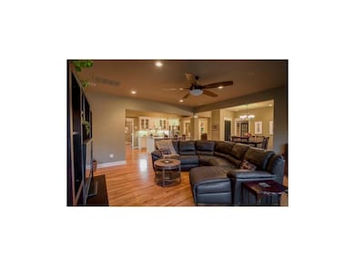Large family room opens to the kitchen and dining 