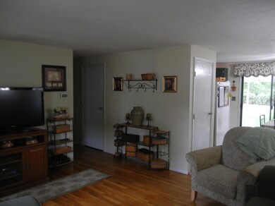 Living area opens to dining and kitchen