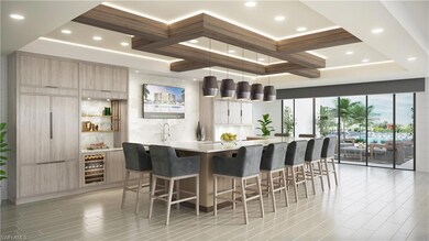 Lobby bar/kitchen for residents.