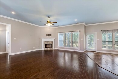Living area with fireplace