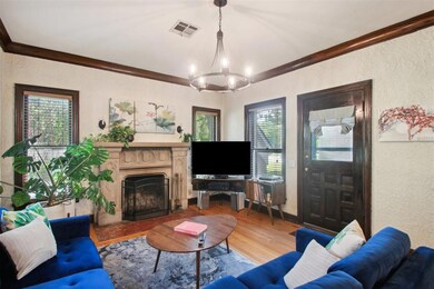 Living room with hardwood / wood-style floors, ple