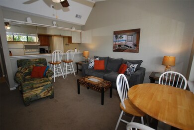 Living space also features a large countertop bar,
