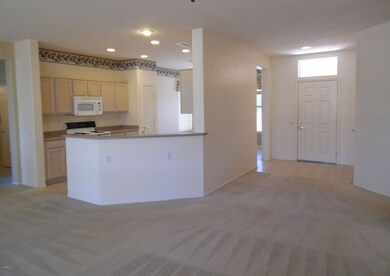 View from great room to kitchen area