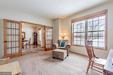 Grand french doors in the office.