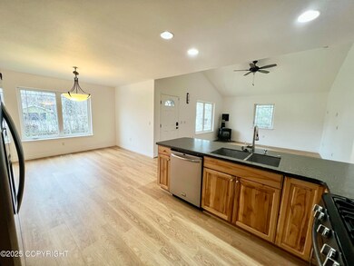 Unit A Kitchen, dining, living
