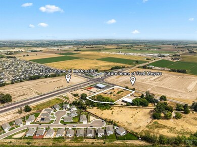 View of property location with property boundaries highlighted and rural landscape