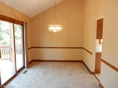 Vaulted dining room with chair rail!