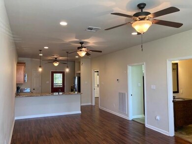 Open floor plan, kitchen, living room