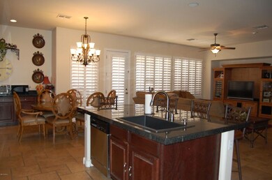 View from kitchen to eat in & family rm