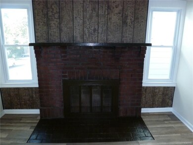 Wood burning fireplace in the living room