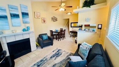 Living with fireplace