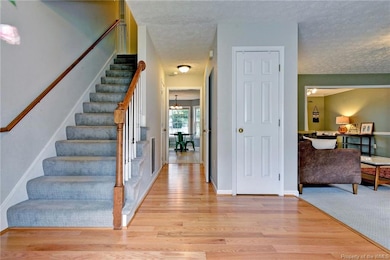 Hardwood floors in the foyer